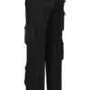 Daria – Gerade geschnittene Cargo-Hose aus schwarzem Satin Daria – Gerade geschnittene Cargo-Hose aus schwarzem Satin
