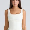 Das Drape Neck Ivory Korsetts-Oberteil Das Drape Neck Ivory Korsetts-Oberteil