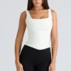 Das Drape Neck Ivory Korsetts-Oberteil Das Drape Neck Ivory Korsetts-Oberteil