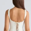 Das Drape Neck Ivory Korsetts-Oberteil Das Drape Neck Ivory Korsetts-Oberteil