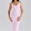 Das „Hourglass“ Midi-Bandage-Kleid in Babyrosa