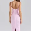 Das „Hourglass“ Midi-Bandage-Kleid in Babyrosa