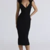 Das Icon Black Bandage Midi-Kleid