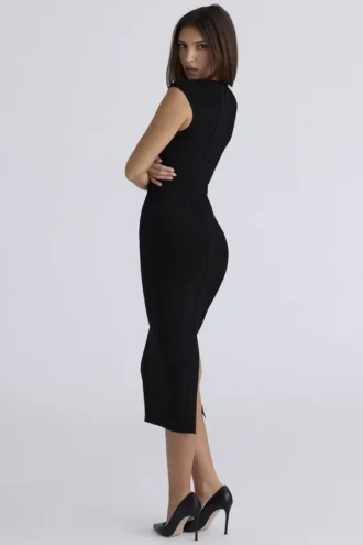 Das Icon Black Bandage Midi-Kleid