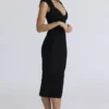 Das Icon Black Bandage Midi-Kleid