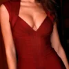 Das Icon Wine Bandage Mini-Kleid – Limited Edition