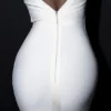 Das klassische Midi-Bandage-Kleid in Elfenbein