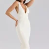 Das klassische Midi-Bandage-Kleid in Elfenbein