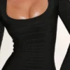 Das OG Black Langarm-Bandage-Minikleid Das OG Black Langarm-Bandage-Minikleid