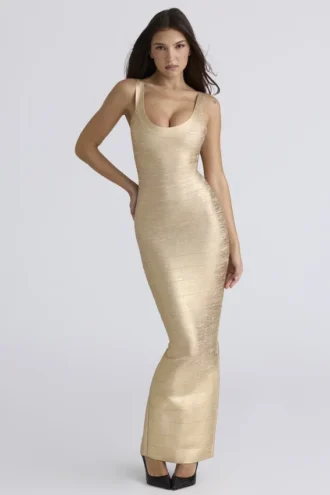 Das OG Gold Bandage Maxikleid