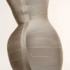 Das OG Latte Langarm-Bandage-Minikleid Das OG Latte Langarm-Bandage-Minikleid