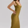 Das OG Olive Midi-Bandage-Kleid Das OG Olive Midi-Bandage-Kleid