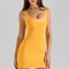 Das OG Orange Sherbet Mini-Bandage-Kleid Das OG Orange Sherbet Mini-Bandage-Kleid