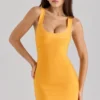 Das OG Orange Sherbet Mini-Bandage-Kleid Das OG Orange Sherbet Mini-Bandage-Kleid
