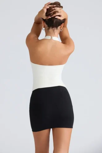 Das Peekaboo Ivory Neckholder-Korsetts-Oberteil