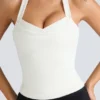 Das Peekaboo Ivory Neckholder-Korsetts-Oberteil Das Peekaboo Ivory Neckholder-Korsetts-Oberteil