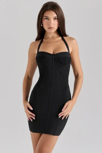 Das schwarze Bandage-Minikleid „The Sculpt“