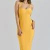 Das Sculpt Orange Sherbet Midi-Bandage-Kleid