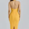 Das Sculpt Orange Sherbet Midi-Bandage-Kleid