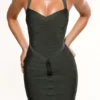 Das Supermodel Emerald Halter Neck Bandage Midi-Kleid Das Supermodel Emerald Halter Neck Bandage Midi-Kleid