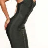 Das Supermodel Emerald Halter Neck Bandage Midi-Kleid Das Supermodel Emerald Halter Neck Bandage Midi-Kleid