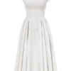 Debutante French Dove Moiré-Satin-Midi-Kleider mit Rückenausschnitt Debutante French Dove Moiré-Satin-Midi-Kleider mit Rückenausschnitt