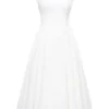 Debutante Midi-Kleid aus elfenbeinfarbenem Moiré-Satin