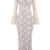 Delilah Vintage-Maxikleid aus cremefarbener Spitze