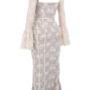 Delilah Vintage-Maxikleid aus cremefarbener Spitze