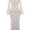 Delilah Vintage-Maxikleid aus cremefarbener Spitze