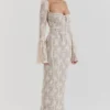 Delilah Vintage-Maxikleid aus cremefarbener Spitze