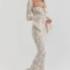 Delilah Vintage-Maxikleid aus cremefarbener Spitze