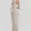 Delilah Vintage-Maxikleid aus cremefarbener Spitze