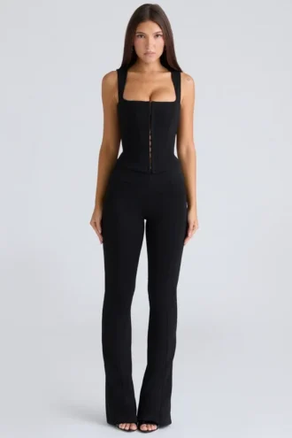 Die taillierte Hose Schwarze Stretch-Hose