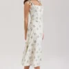 Dionne Cremefarbenes Midi-Kleid aus Stretch-Baumwolle mit Gänseblümchen-Print Dionne Cremefarbenes Midi-Kleid aus Stretch-Baumwolle mit Gänseblümchen-Print
