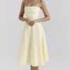Dolly Lemon Stretch-Baumwolle A-Linie Midi-Sommerkleid Dolly Lemon Stretch-Baumwolle A-Linie Midi-Sommerkleid