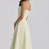 Dolly Matcha-Grünes Baumwoll-Midi-Sommerkleid mit ausgestelltem Rock Dolly Matcha-Grünes Baumwoll-Midi-Sommerkleid mit ausgestelltem Rock