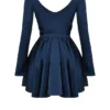 Dominique Navy Plunge-Minikleid
