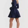 Dominique Navy Plunge-Minikleid