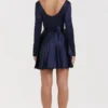 Dominique Navy Plunge-Minikleid