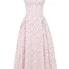 Dorothy – Midi-Sommerkleid aus Baumwolle mit weißem Rosenknospen-Print Dorothy – Midi-Sommerkleid aus Baumwolle mit weißem Rosenknospen-Print