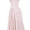Dorothy – Midi-Sommerkleid aus Baumwolle mit weißem Rosenknospen-Print Dorothy – Midi-Sommerkleid aus Baumwolle mit weißem Rosenknospen-Print