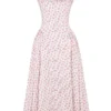 Dorothy – Midi-Sommerkleid aus Baumwolle mit weißem Rosenknospen-Print Dorothy – Midi-Sommerkleid aus Baumwolle mit weißem Rosenknospen-Print