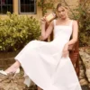 Dorothy – Weißes Midi-Sommerkleid aus Baumwolle Dorothy – Weißes Midi-Sommerkleid aus Baumwolle