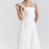 Dorothy – Weißes Midi-Sommerkleid aus Baumwolle Dorothy – Weißes Midi-Sommerkleid aus Baumwolle