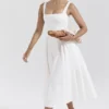 Dorothy – Weißes Midi-Sommerkleid aus Baumwolle Dorothy – Weißes Midi-Sommerkleid aus Baumwolle
