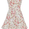 Drapiertes Korsetts-Kleid mit Jasmine-Rose-Print