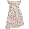 Drapiertes Korsetts-Kleid mit Jasmine-Rose-Print