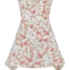 Drapiertes Korsetts-Kleid mit Jasmine-Rose-Print