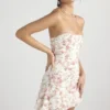Drapiertes Korsetts-Kleid mit Jasmine-Rose-Print